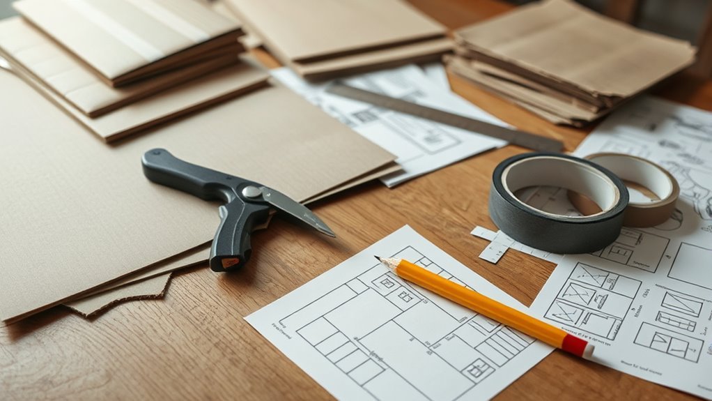 gather sturdy cardboard supplies