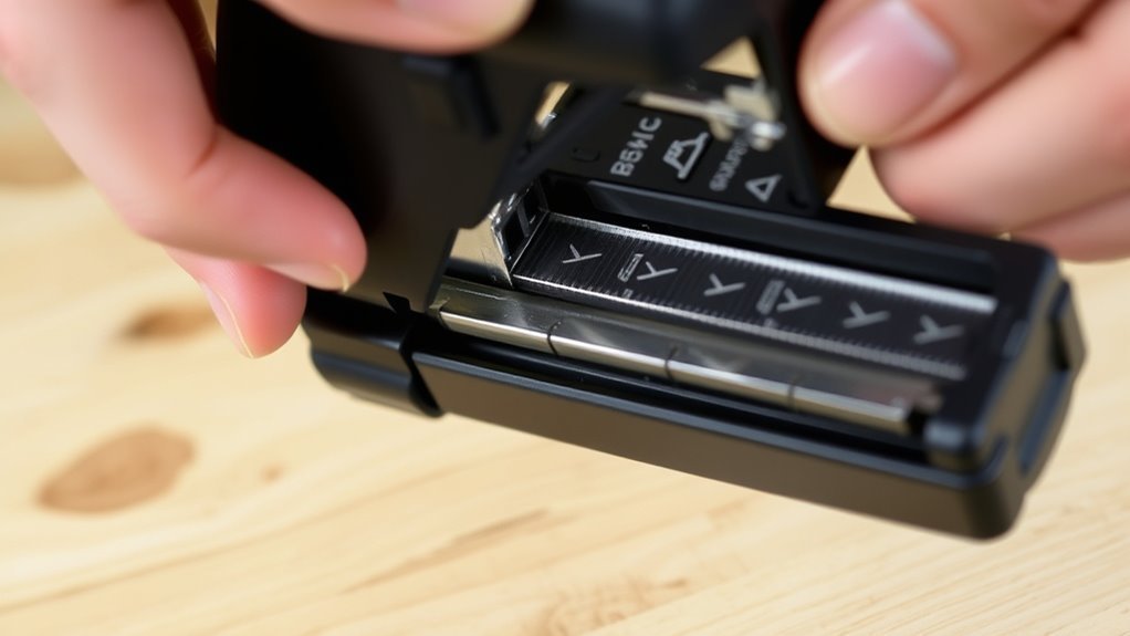 insert staples correctly aligned