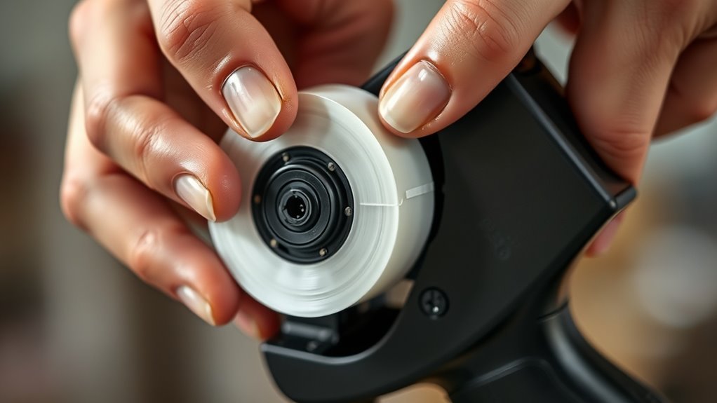 insert tape with adhesive down