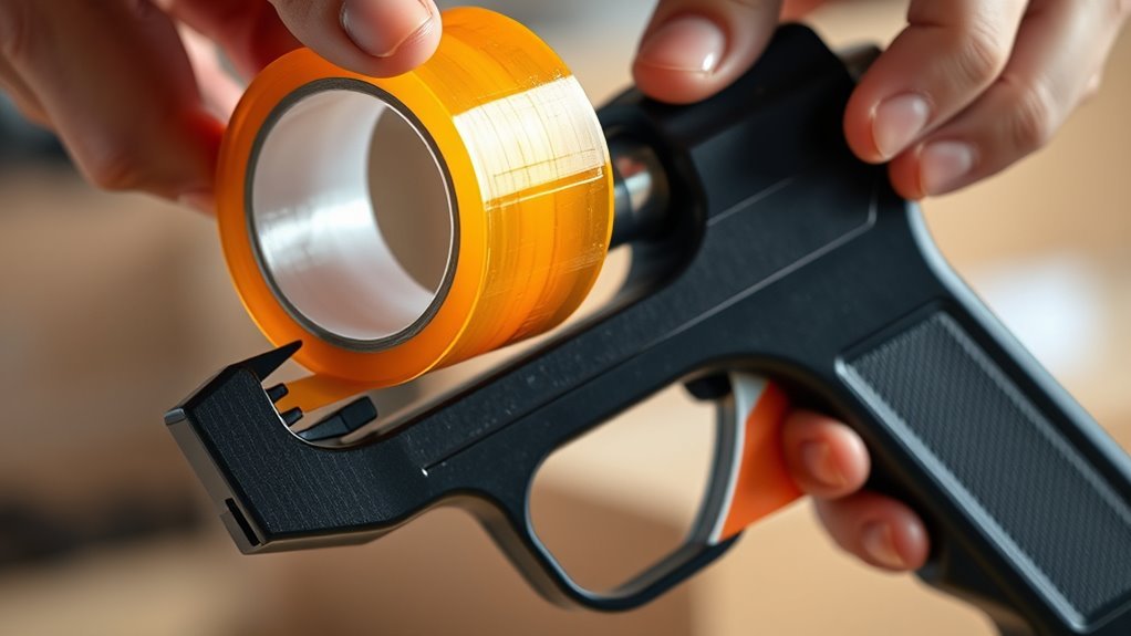 load tape onto gun
