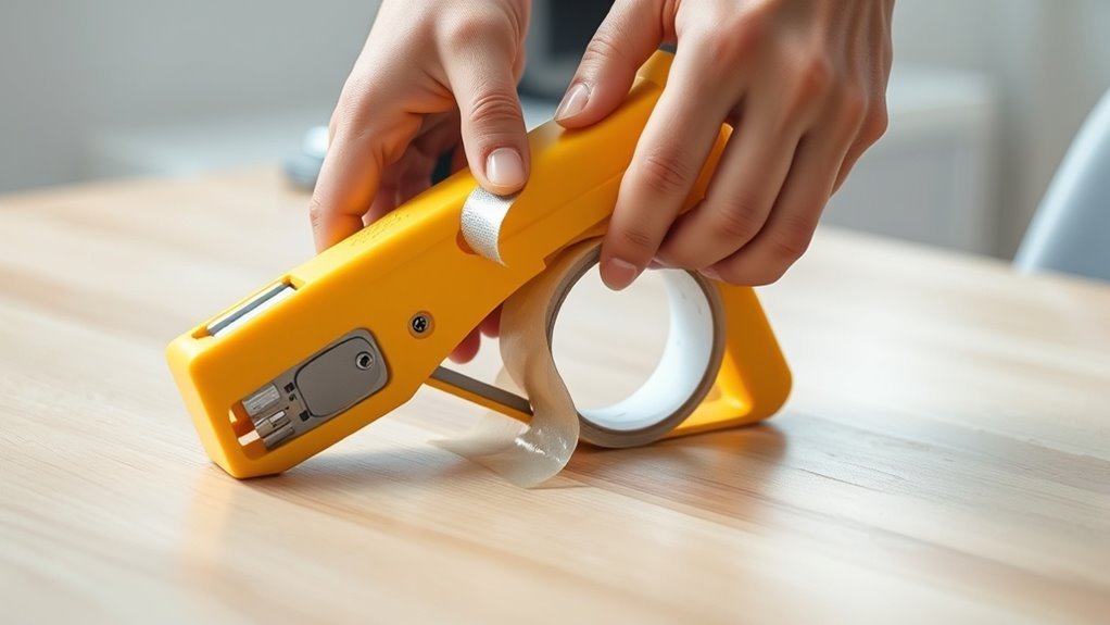 loading packing tape gun