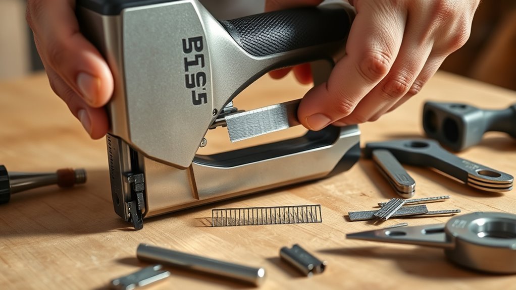 loading t50 staple gun