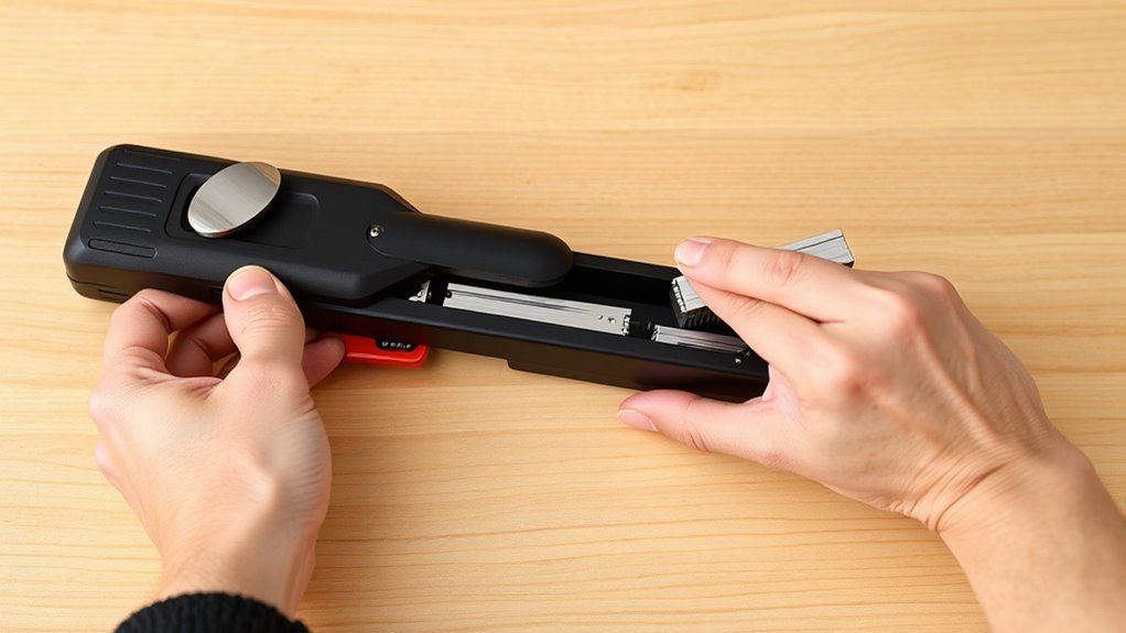 loading t50 staple gun
