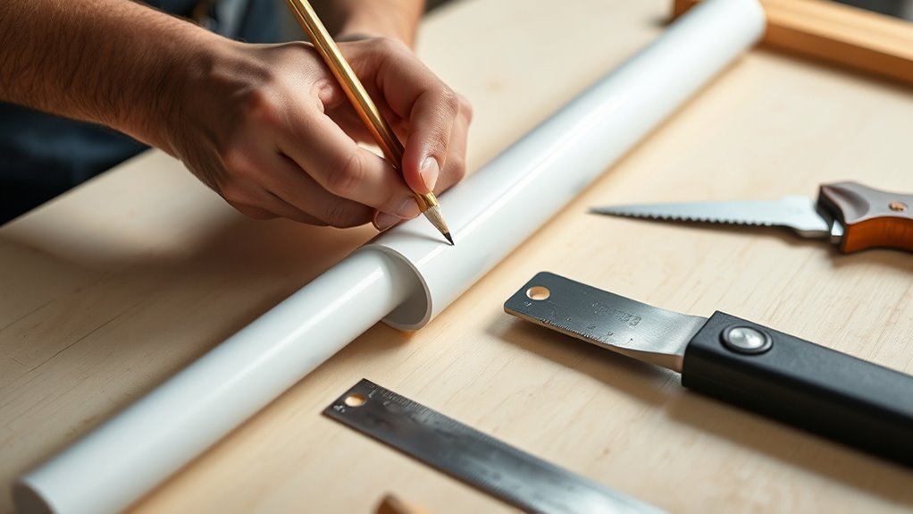 measure cut sand mark