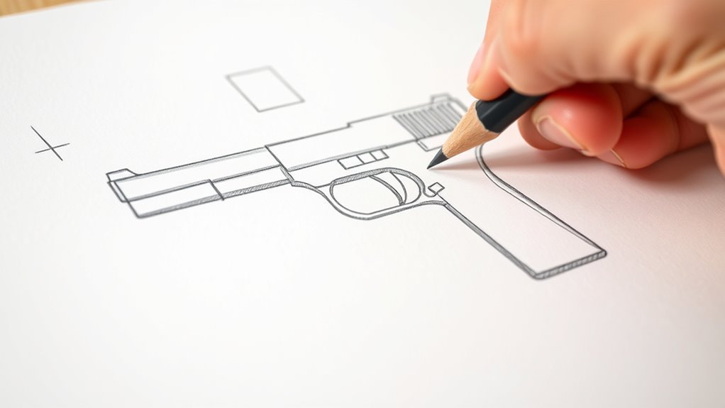 outline basic gun shapes