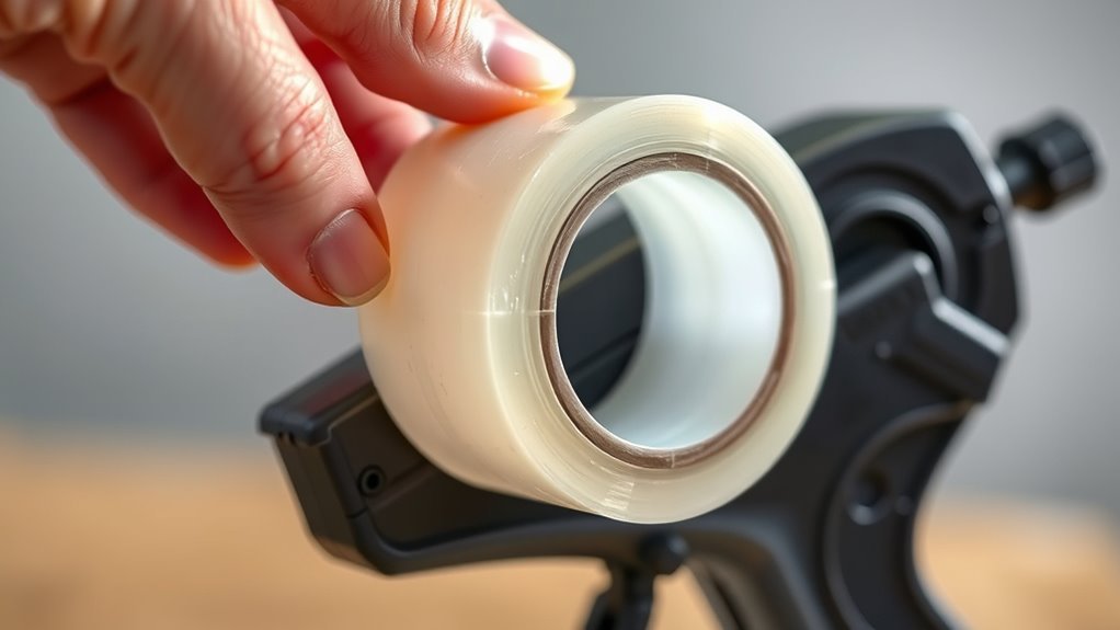 place tape adhesive side down
