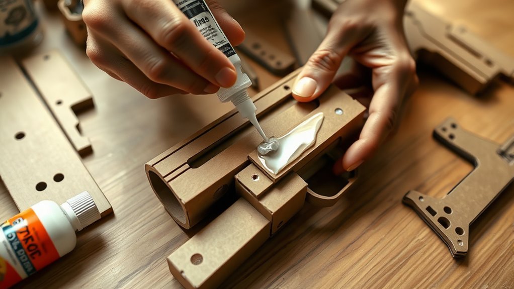 securely glue and align