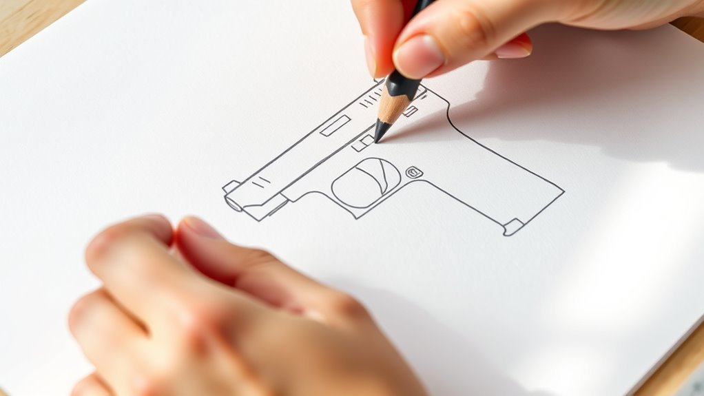 sketch basic gun proportions