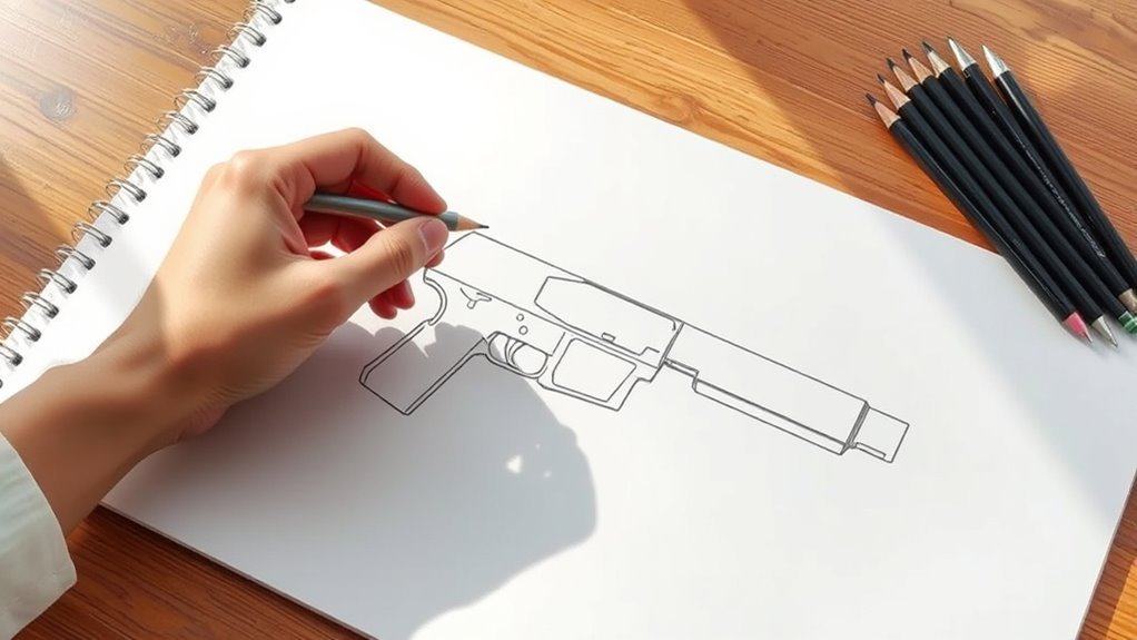 sketch firearm outline guides