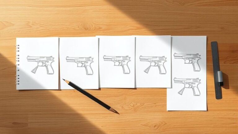 step by step gun drawing